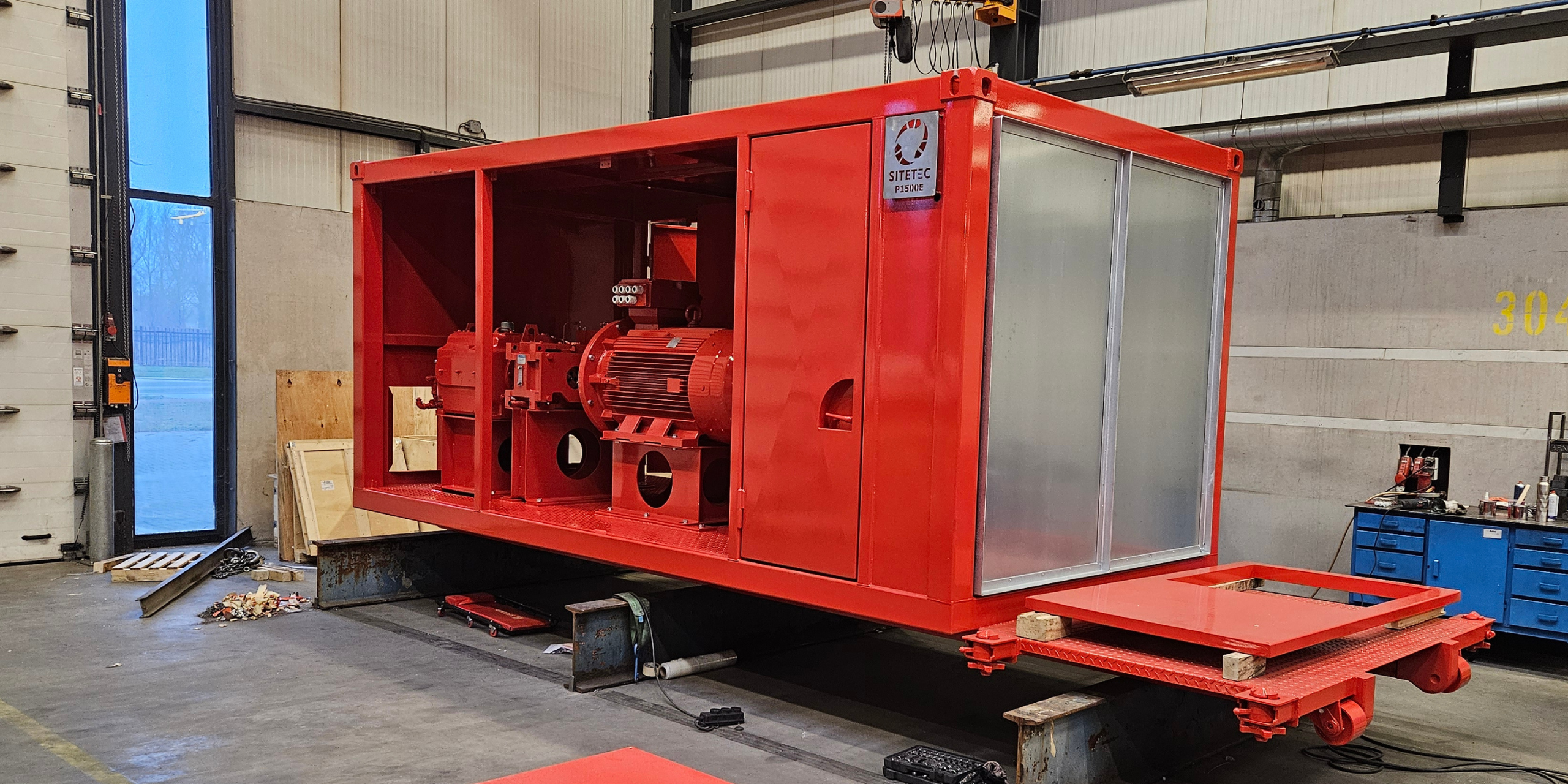 Pomp unit machinebouw, machineframe constructiewerk